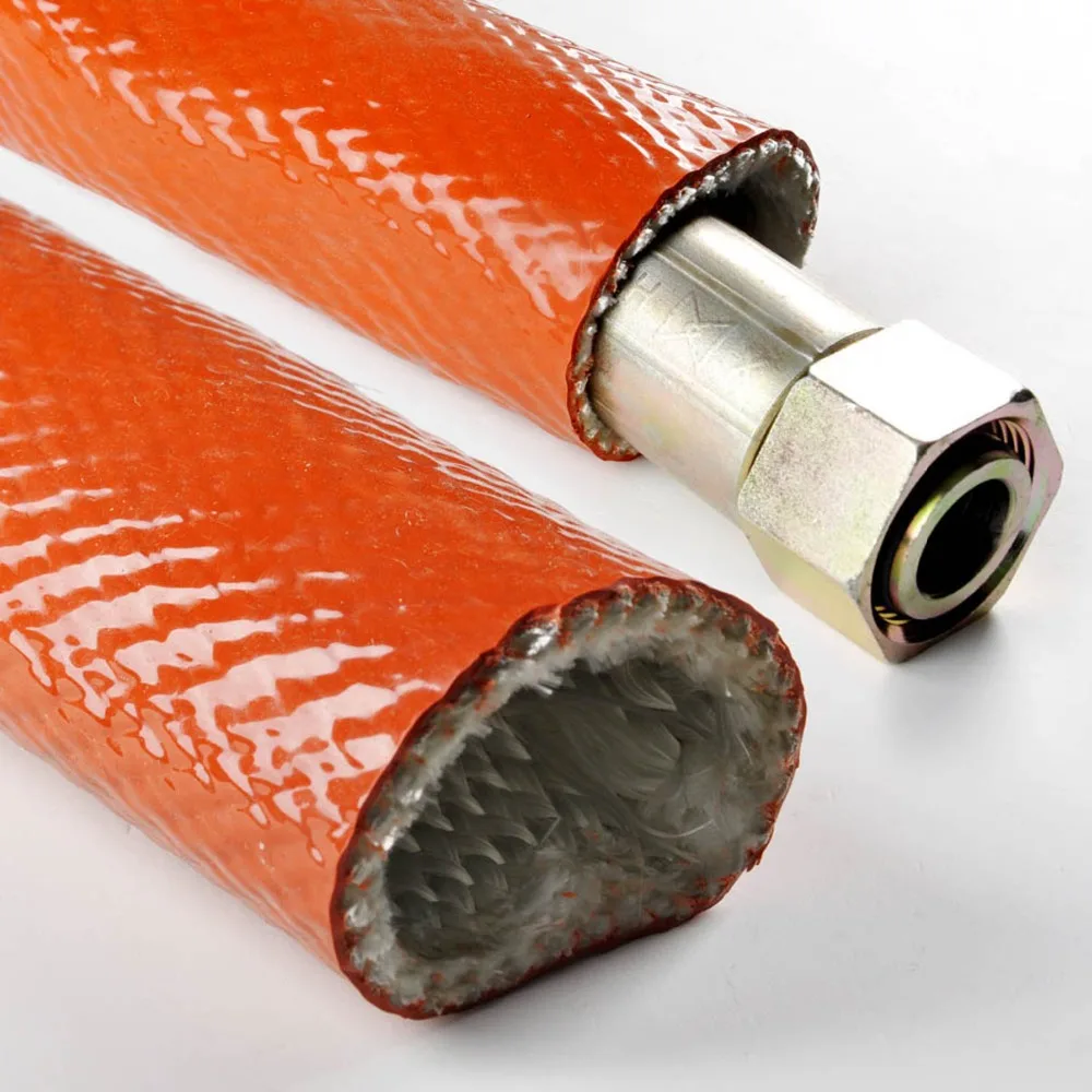 Огнестойкая защитная оболочка 1 метр высокотемпературная кабеля утолщенная