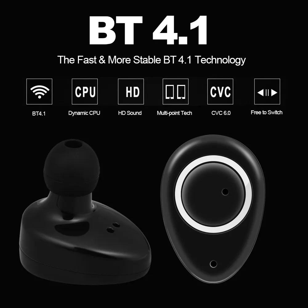 Bluetooth гарнитура наушники TWS F1 стерео разъединение канала устраняет шум работает
