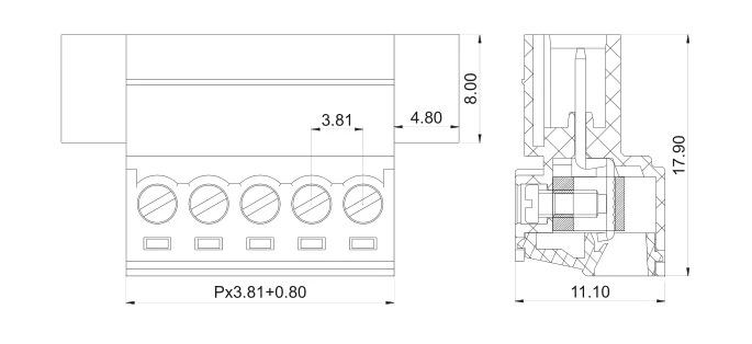 KF2EDGRKM 3,81 2P~ 12P PCB вставные клеммные блоки 15EDGKRM 3,81 мм 2PIN~ 12PIN Феникс контакт DEGSON KEFA