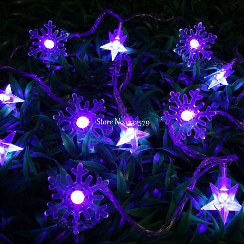 Гирлянда со снежинками и звездами 10/20/30 м 100/200/300 светодиодов|luces decorativas|led fairy string