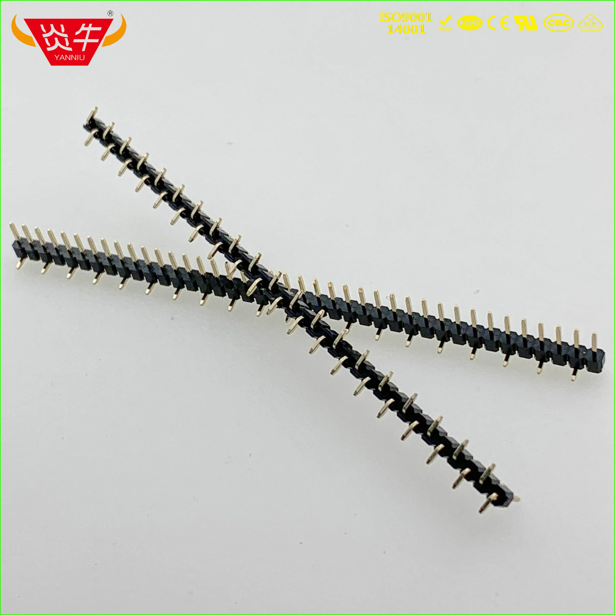 2,0 мм Шаг 1X40P 40PIN разъем однорядные разъемы вертикальный штыревой разъём SMT выдерживает высокие температуры позолоченные