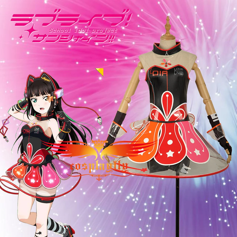 Любовь! солнце! Aqours видеоигры Пробуждение Kurosawa Dia Косплей Костюм для взрослых