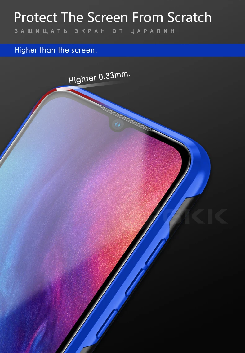 Чехол gkk для Xiaomi Redmi note 6 7 Pro, чехол с кольцом на палец и подставкой, защитный противоударный чехол для Redmi Note 6 7 pro, чехол