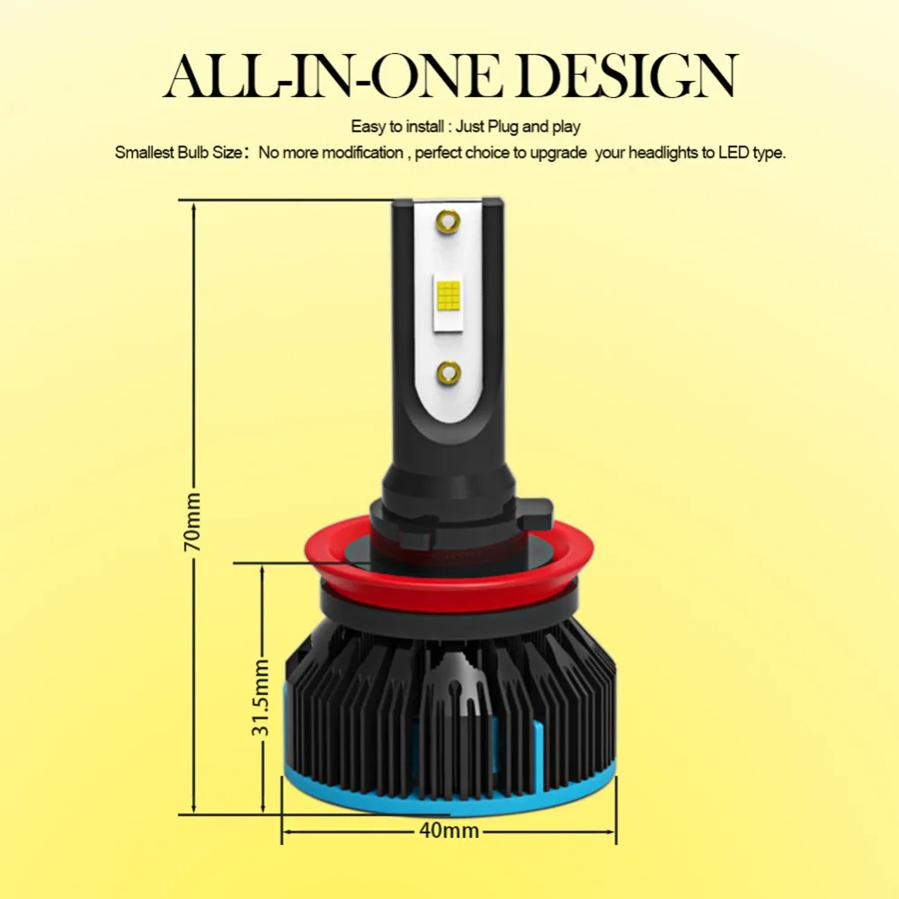 Car LED Headlight Bulb Kit H1 H3 H4 H11 9005 9006 9003 H7 60W 6000K Bright S6 Bulbs Auto Lamp | Bulbs(LED)