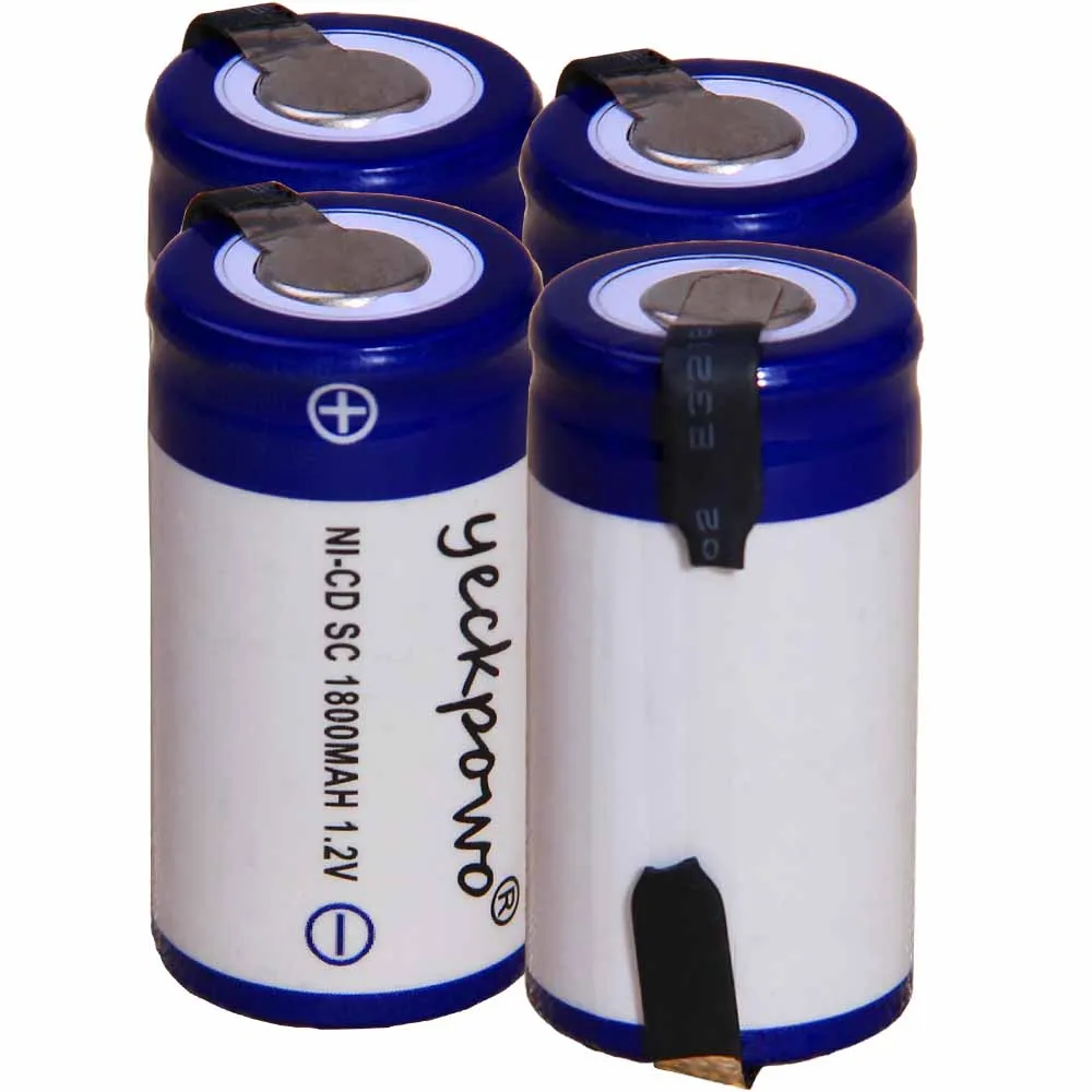 Самая низкая цена 4 шт аккумулятор SC 1 2 v батареи перезаряжаемые 1800mAh nicd Батарея
