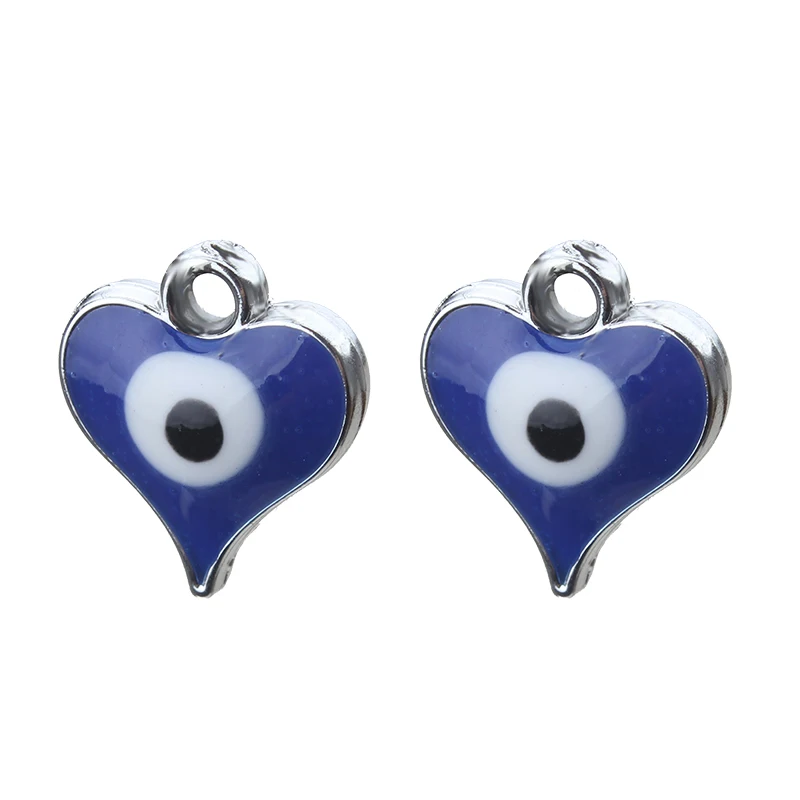 Подвеска для браслета и ожерелья сглаза 14 х12 мм 10 шт.|blue evil eye charm|evil charmcharm heart |