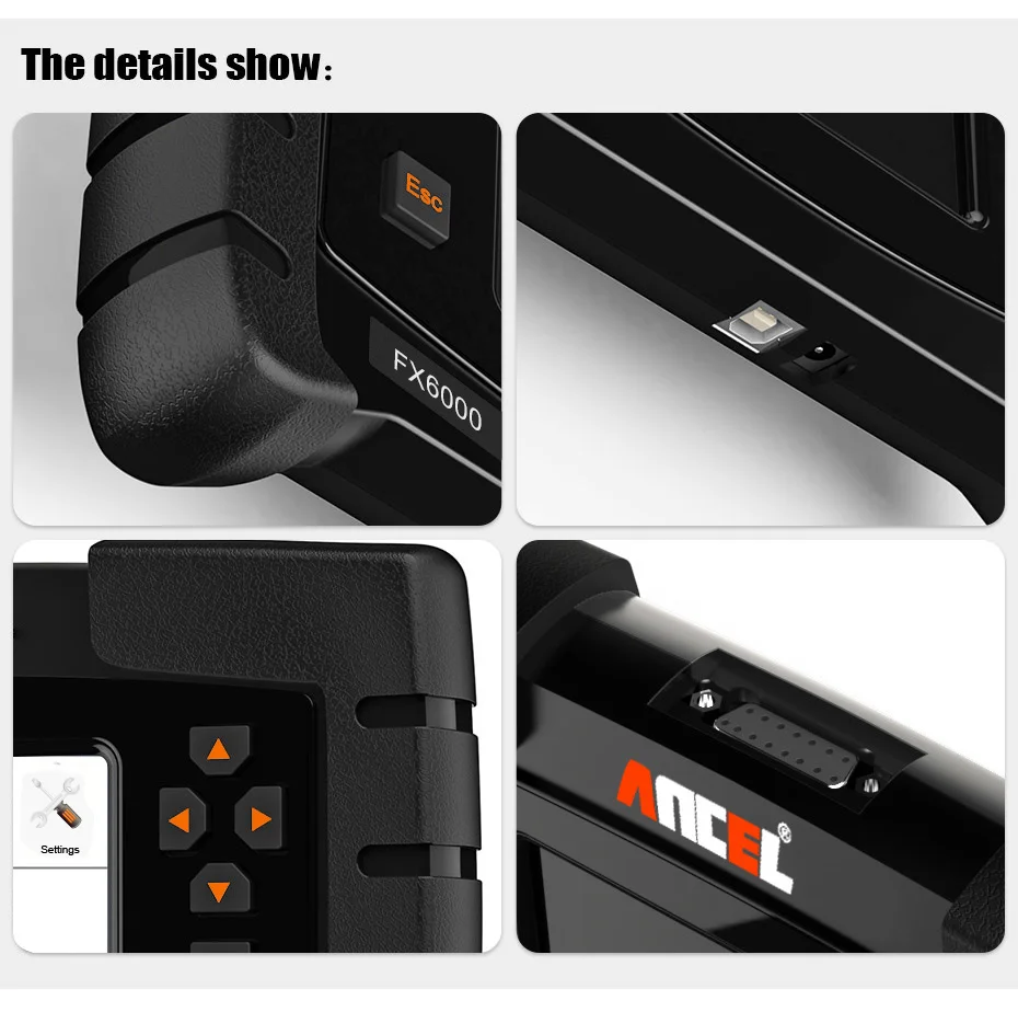 OBD OBD2 полная система диагностический инструмент Программирование кодирование двигателя подушка безопасности ABS SRS EPB SAS ESP TPMS сброс иммобилайзера Ancel FX6000