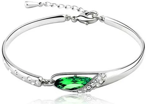 silver green Элегантная обувь с австрийскими кристаллами и полосками бутонов; женская обувь с браслетом; качественные очаровательные женские модные украшения; прекрасный подарок; ; акция - Окраска металла: silver green