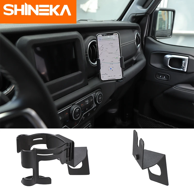 

SHINEKA Interior Mouldings Holder for Jeep Wrangler JL 2018+Stand Bracket Multi-function Cup Bottle Car Mobile Phone Holder