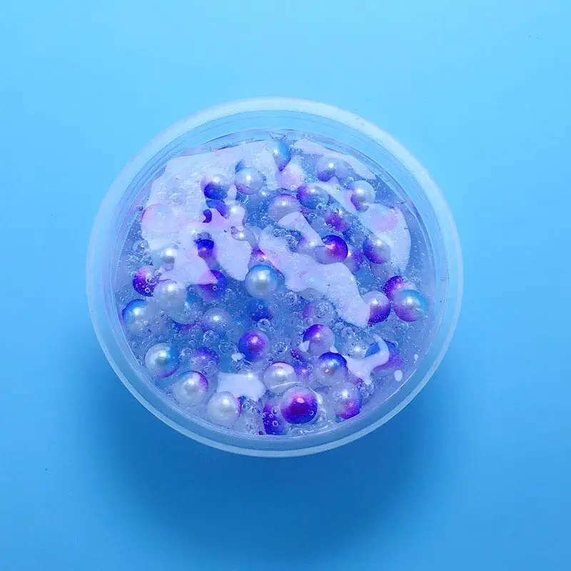 60 мл слизи красочные бусы Русалка Кристалл грязи хлопок DIY Slimes тесто слизи талисманы снятие стресса игрушка для детей слизи подарок - Цвет: Многоцветный