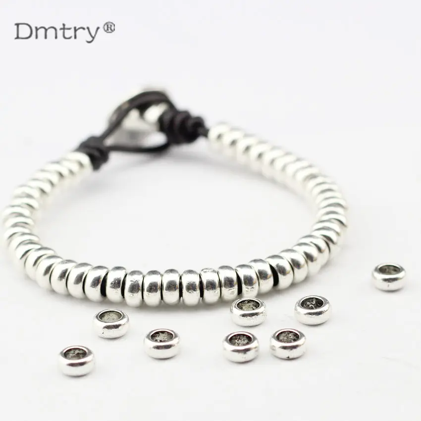 Dmtry 50 г/лот античные серебряные подвески с большим отверстием DIY бусы ожерелье