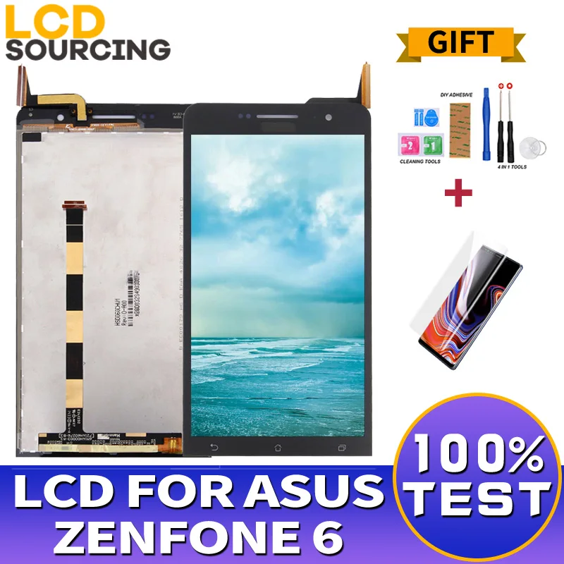 

ЖК-дисплей 6,0 дюйма для ASUS ZenFone 6 A600CG A601CG T00G, сенсорный экран с дигитайзером для замены, полный комплект Для Zenfone 6, дисплей