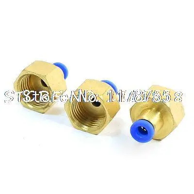 

6mm to 18mm Female Thread Push in Quick Straight Pneumatic Connector 3PCS