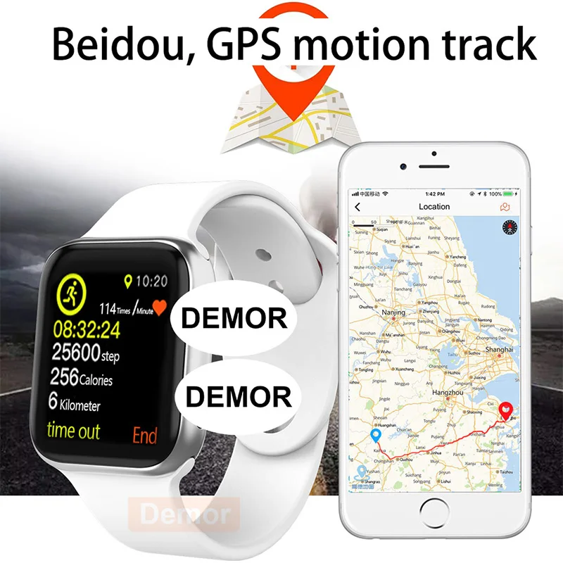 DEMOR Смарт Браслет для проверки сердечного ритма 9 gps для мужчин и женщин несколько видов спорта монитор сердечного ритма Smartwatch для iOS iPhone 8 X Android телефон Apple часы