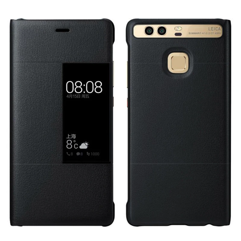 Роскошный Ультратонкий чехол-книжка из ПУ кожи с окошком для Huawei P9 Plus | Мобильные