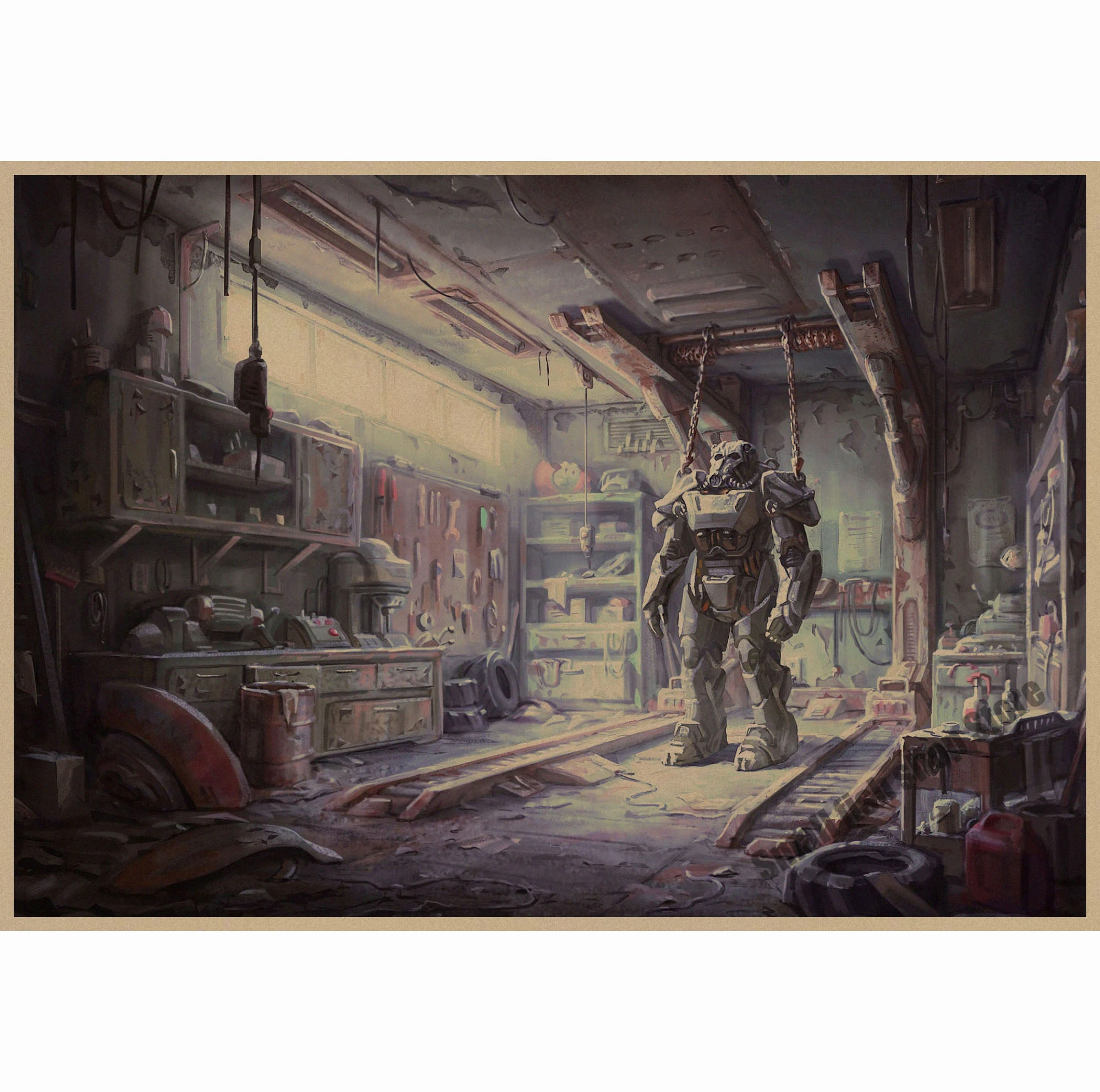 Светло-желтый Fallout 3 4 Игра ретро плакат, крафт-бумага для бара кафе домашний декор живопись Наклейка на стену - Цвет: Светло-желтый