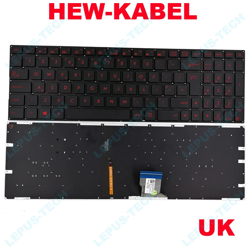 Английский Великобритания Клавиатура для ноутбука ASUS GL502 GL502V GL502VT GL502VS GL502VM GL502VY подсветкой Клавиатура с британской раскладкой