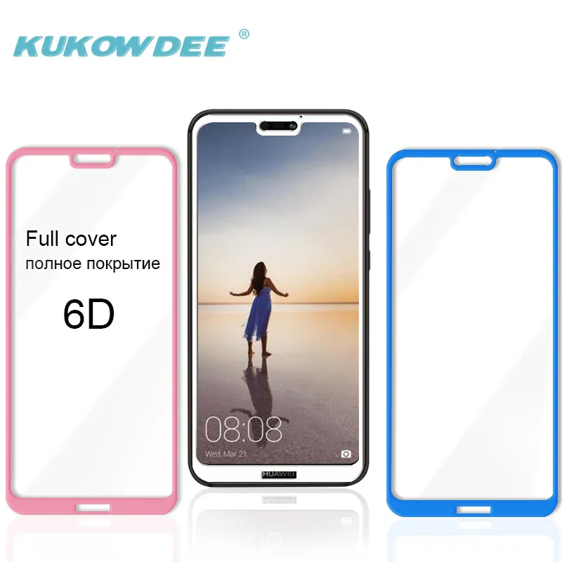 Защитная пленка 3D для Huawei P20 Lite NOVA 3e закаленное стекло с полным покрытием синий