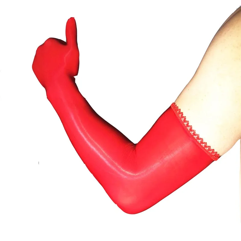 

Unisex Silky Skiny 8D Fine Denier Oil Shiny Gloves Glossy Long Seanless Sissy Nylons Stockings Fetish Costume