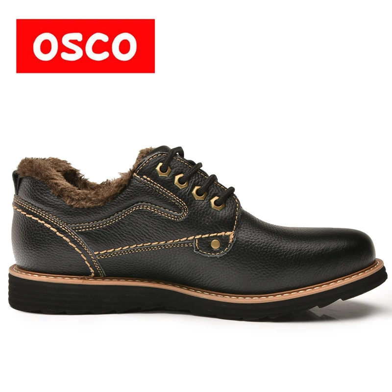 OSCO PUBG Factory Direct WINTER New Men Cow Leather Boots Fashion Casual WARN Ankle Boots#RUC3635 | Обувь