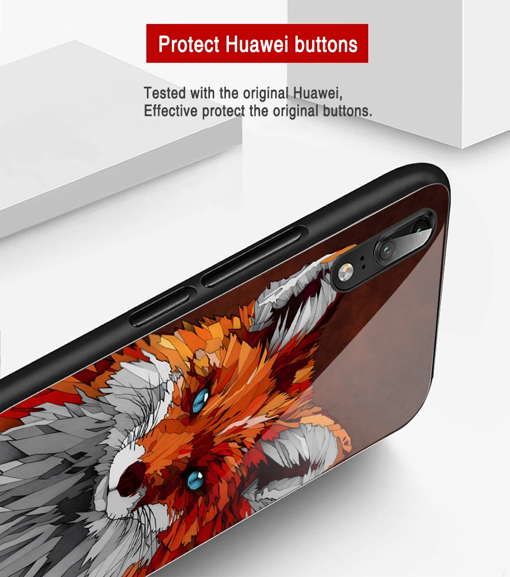 Чехол для huawei Honor 8x с милым животным, закаленное стекло, чехол на заднюю панель для huawei Honor 9 10 v9 v10 9i lite v20 play note 10 magic