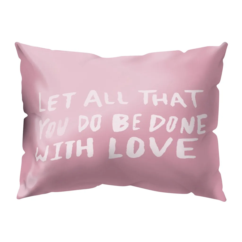 30*50cm Polyester Pillowcase Pink Girl Series Simple Letter Rectangular Home Bedroom Sofa Decoration | Дом и сад