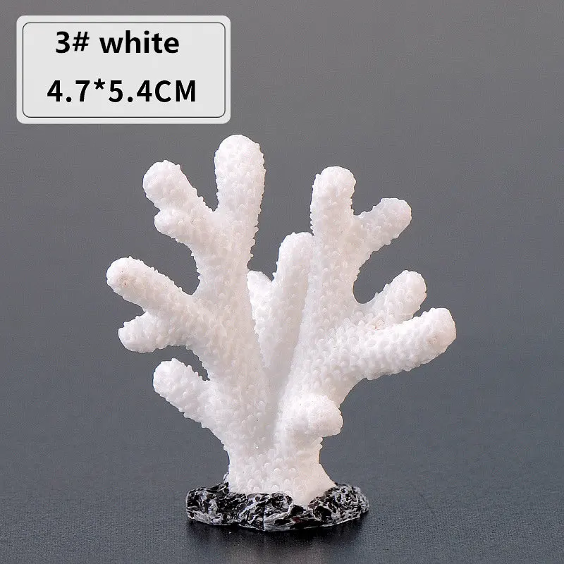 3 white Аквариум для аквариума, украшение из смолы, коралловый декор для аквариума, рыбный орнамент, аквариумный пейзаж - Цвет: 3 white