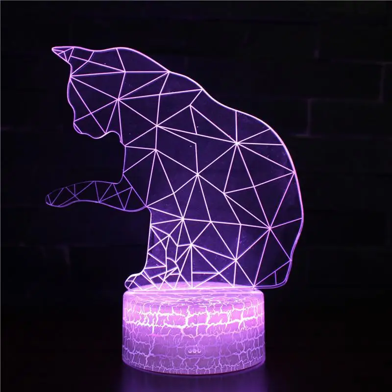 Usb светодиодный 3d светильник в виде кошки для детской комнаты собаки внешний