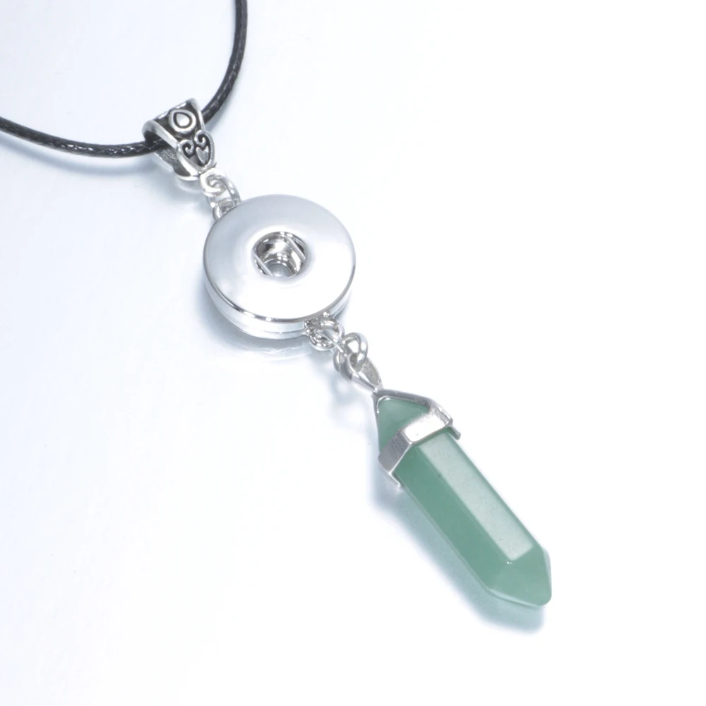 New Arrivals Charms Fit 18mm Snap Button Hexagon Natural Stone Pendant Necklace Jewelry DZ0117i|Подвески| |