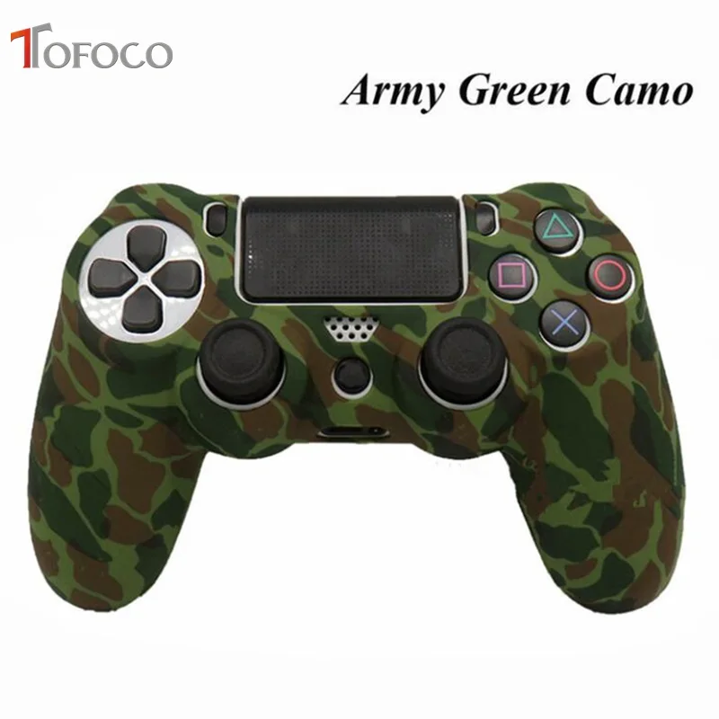 color 5 10 цветов Камуфляжный Противоскользящий силиконовый чехол для sony playstation Dualshock 4 PS4 DS4 Pro тонкий контроллер и ручка - Цвет: color 5