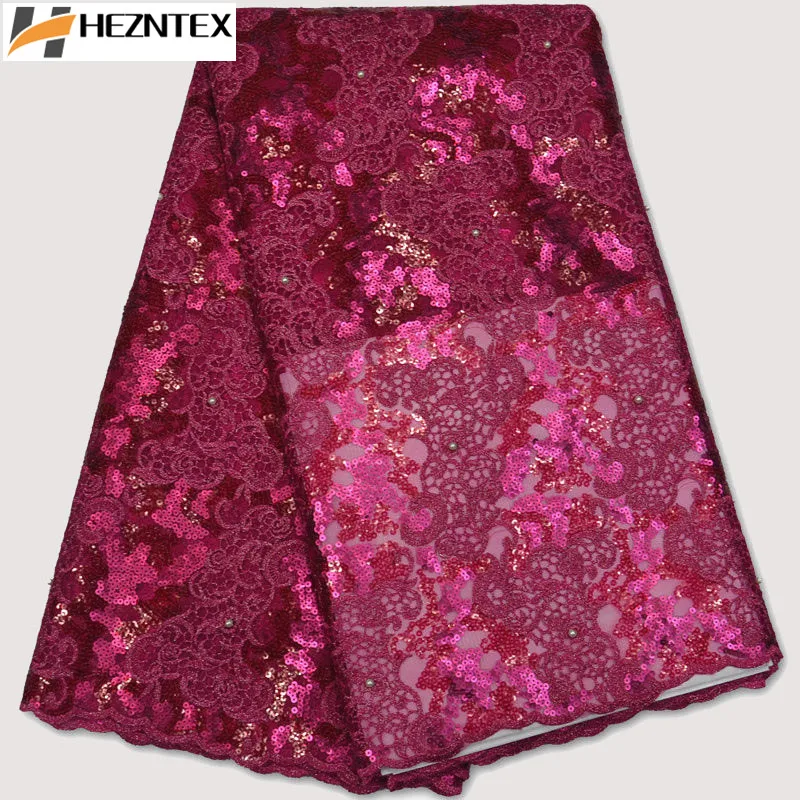Beaded African Embroidery Lace Fabric With Sequins 5 Yards Hot Selling Organza New Design For Party PSA624-3 | Дом и сад