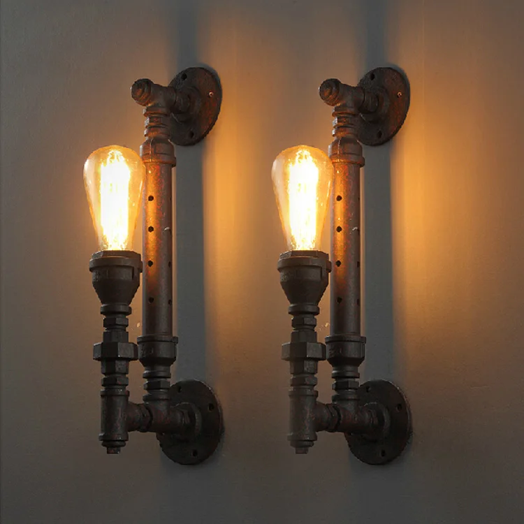 

American retro corridor wall lights stairs restaurants wall lamps Edison, rust industry pipe single head wall lighing ZA99633