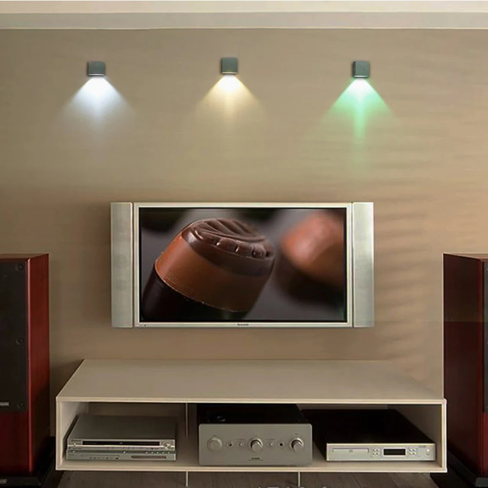 Настсветильник светодиодный светильник с 4 портами 3 Вт 110 В 220 В|wall light square|light led