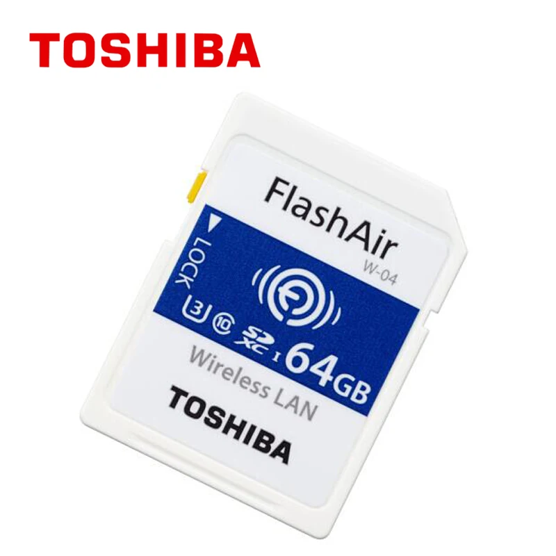 Карта памяти TOSHIBA W-04 Беспроводная LAN 64 ГБ 32 16 Wi-Fi sd-карта U3 UHS класс скорости 3 FlashAir |