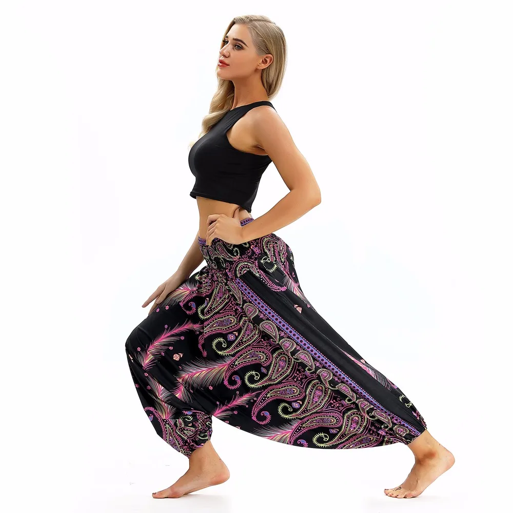 JIGERJOGER летние пляжные yoga Плавание мешковатые охватывает 3D с высокой талией yoga Штаны свободные Фонари Брюки Гарем Lounge шаровары TLL034