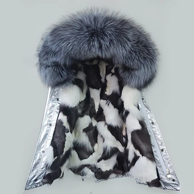 C20 short fox liner Furlove новинка, зимние пальто, женские куртки, настоящий большой воротник из меха енота, толстые женские пуховики и парки серебряного цвета, пальто из искусственного меха - Цвет: C20 short fox liner
