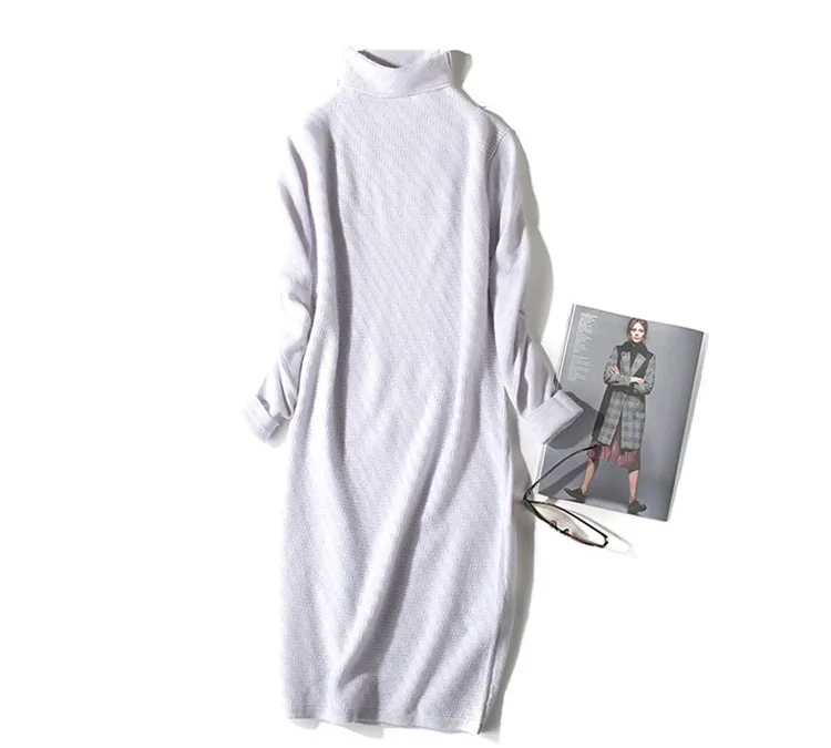 Женский длинный кашемировый пуловер бежевая водолазка Размеры M/L/XL 100% | Женская