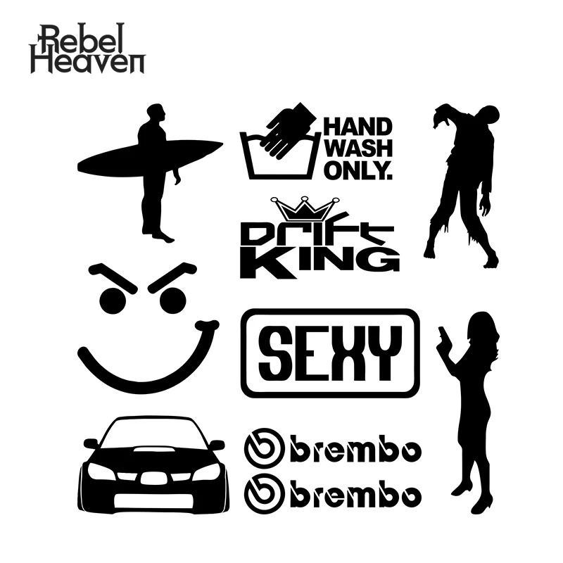 Наклейки для автомобиля Rebel Heaven Виний JDM декоративные оконные мужские Серферы SMIRK