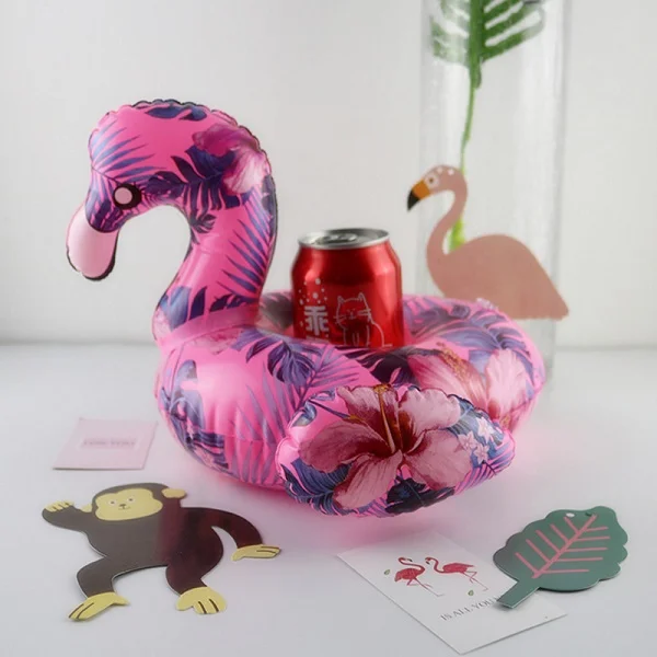 Print Flamingo PIKAALAFAN мини надувной подстаканник маленький Фламинго плавающий краб милый мультфильм животных игрушечные фрукты бассейн купальные вечерние украшения - Цвет: Print Flamingo