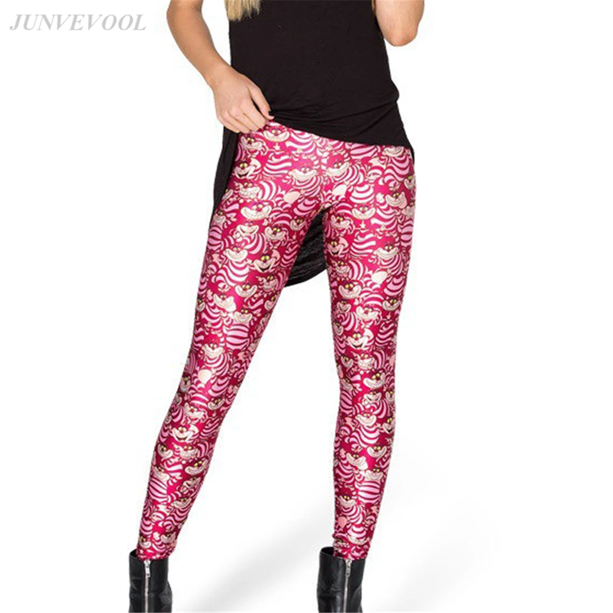 

Christmas Gift Sexy Leggings Cartoon Striped Women Fitness Harajuku Leggins Punk Rock Capris Autumn Pants Mujer Sportswear