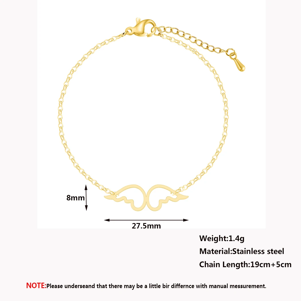 New Angel Wing Bracelet For Women Memorial Statement Fashion Jewelry Accessories Steel Handmade Femme Gift | Украшения и