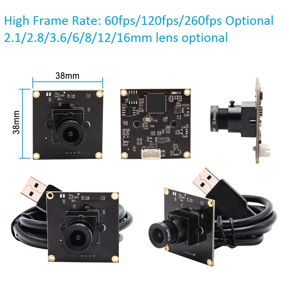 Высокоскоростная камера ELP MJPEG 1080P 60fps/ 720P 120fps/ 360P 260fps UVC с датчиком OmniVision OV4689 CMOS