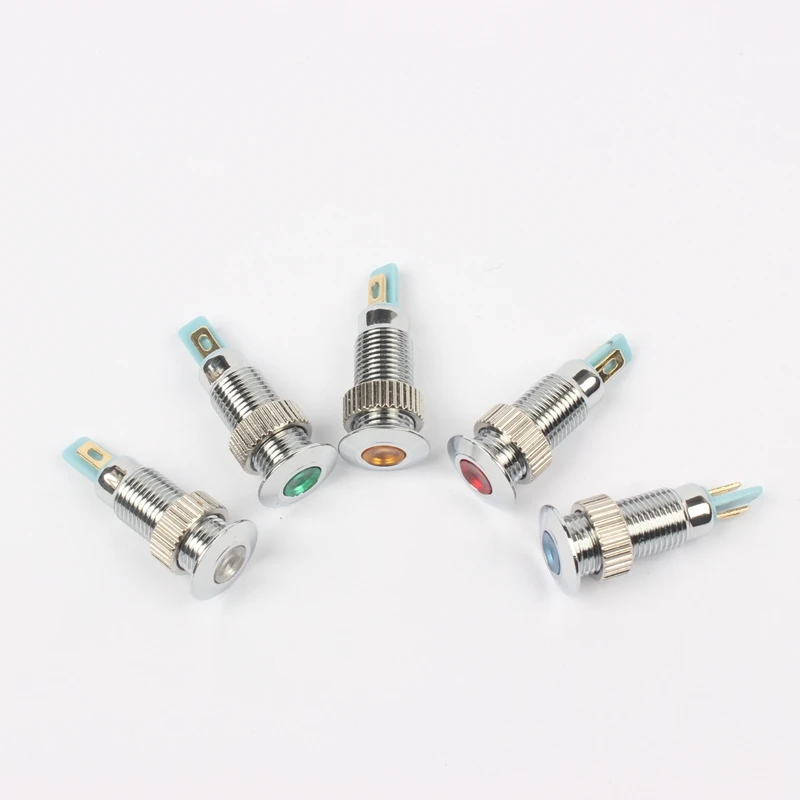 СВЕТОДИОДНЫЙ цветной металлисветильник индикатор 8 мм водонепроницаемая