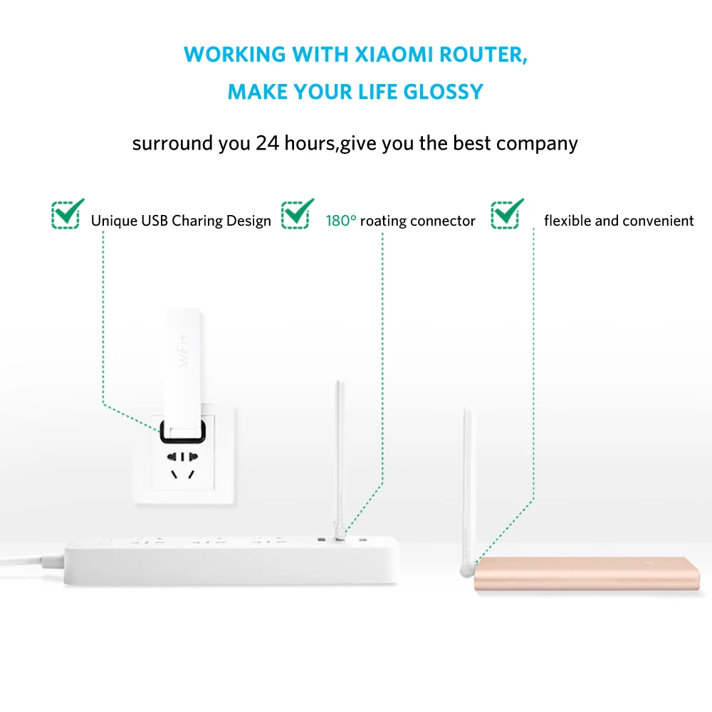 Ретранслятор Xiaomi Mi WIFI с усилителем 2 беспроводной маршрутизатор универсальный