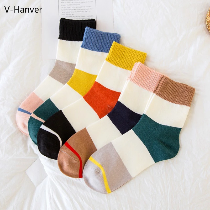 Распродажа Харадзюку счастливые носки в британском стиле сетчатые градиентные