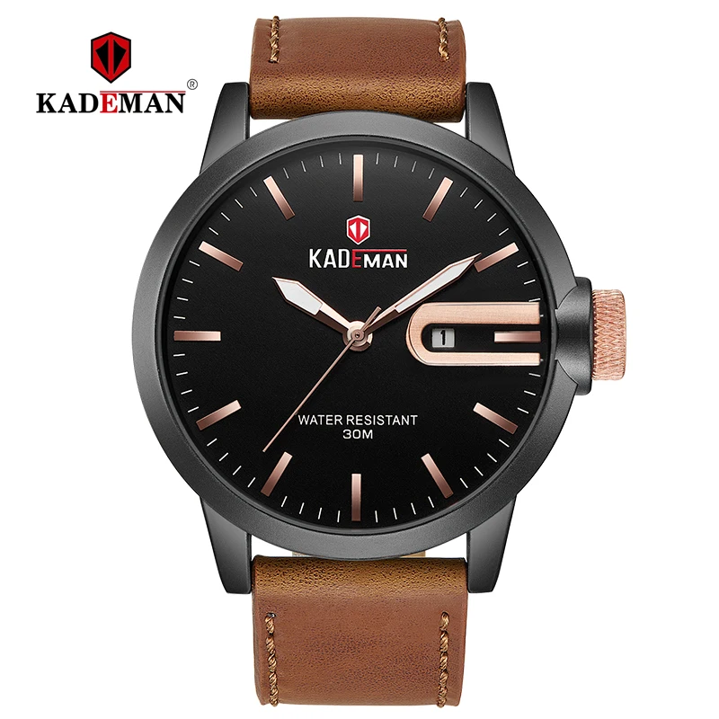 KADEMAN классические мужские часы новые модные деловые кварцевые наручные