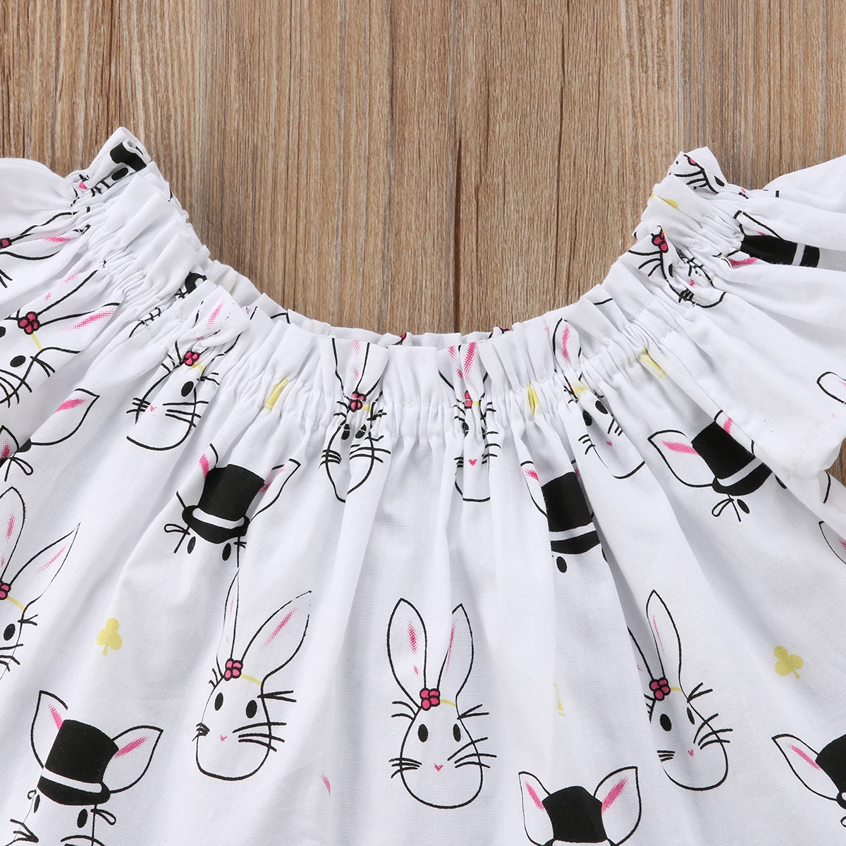 Пасхальный комплект одежды для маленьких девочек топ с открытыми плечами и