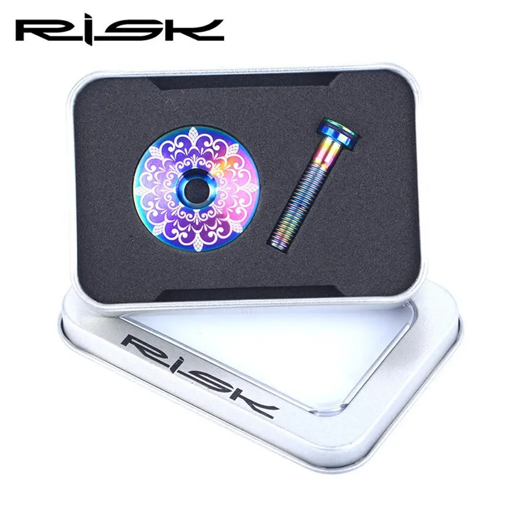 Lightweight Titanium Alloy Bicycle Headset Cap Bike 28.6mm/1.1inch Solid Galaxy Totem Stem Set Bolt | Спорт и развлечения