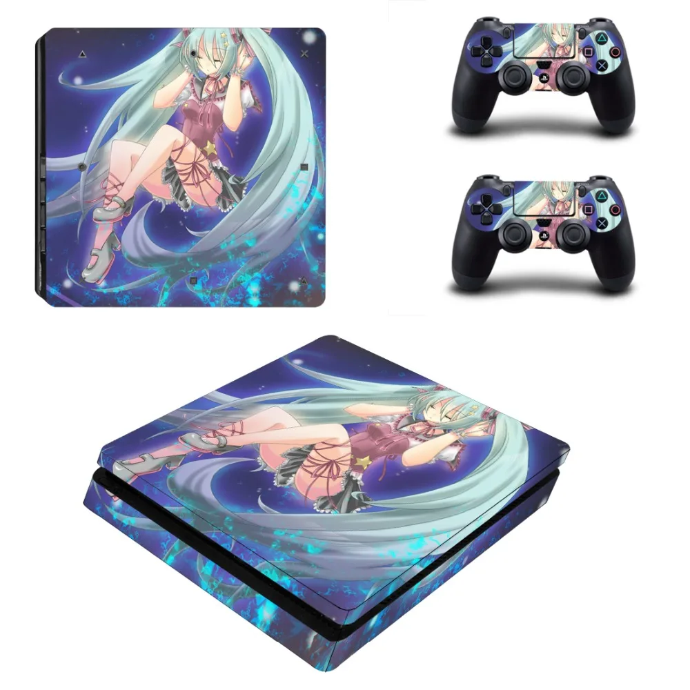 Аниме милая девушка Хацунэ Мику PS4 тонкая кожа Наклейка для playstation 4 консоль и контроллер PS4 тонкая наклейка виниловое покрытие