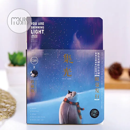 penguin Милый блокнот для рисования акварелью, школьный блокнот, бумага 80 листов, светящаяся роспись, эскиз, книга, офисные школьные принадлежности подарок - Цвет: penguin